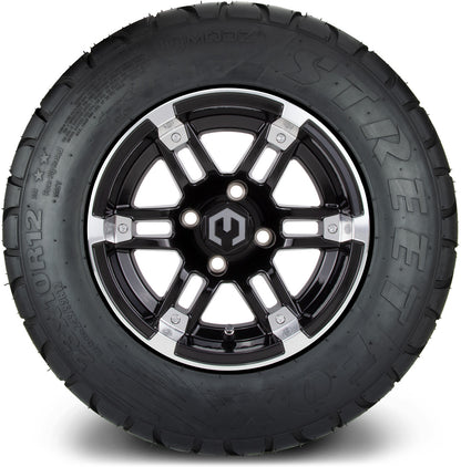 12" MODZ Aftershock Machined Black - Tire and Wheel Combo