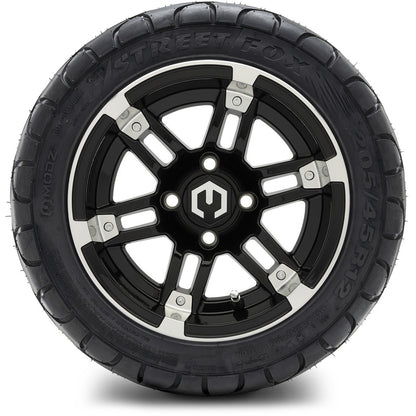 12" MODZ Aftershock Machined Black - Tire and Wheel Combo