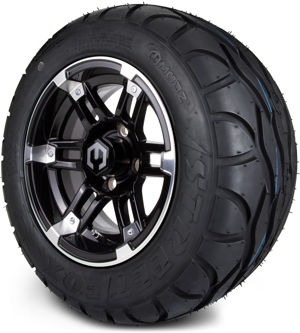 12" MODZ Aftershock Machined Black - Tire and Wheel Combo