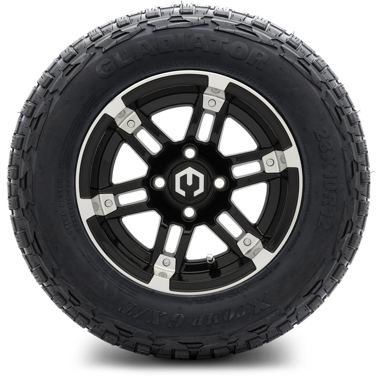12" MODZ Aftershock Machined Black - Tire and Wheel Combo