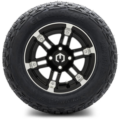 12" MODZ Aftershock Machined Black - Tire and Wheel Combo