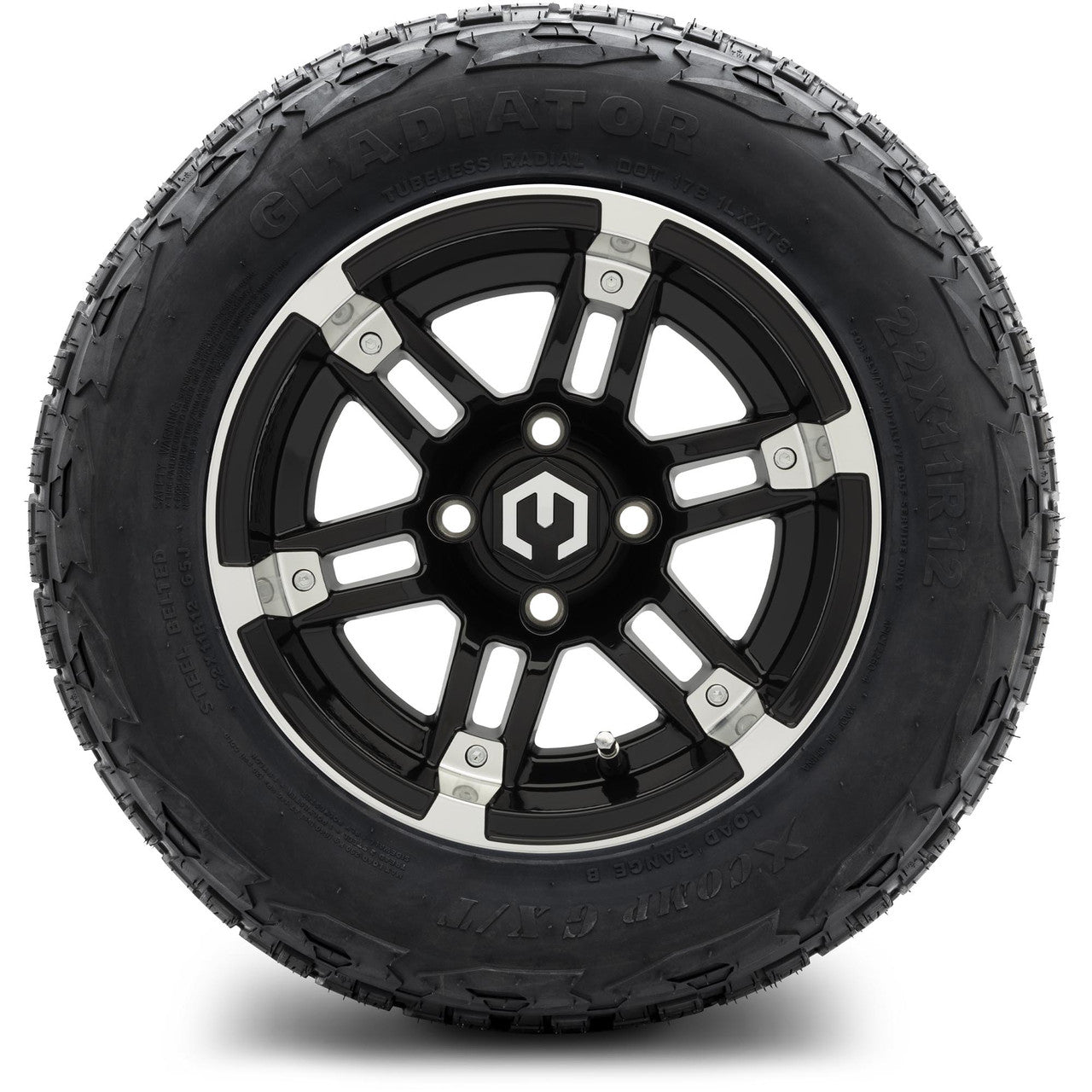 12" MODZ Aftershock Machined Black - Tire and Wheel Combo