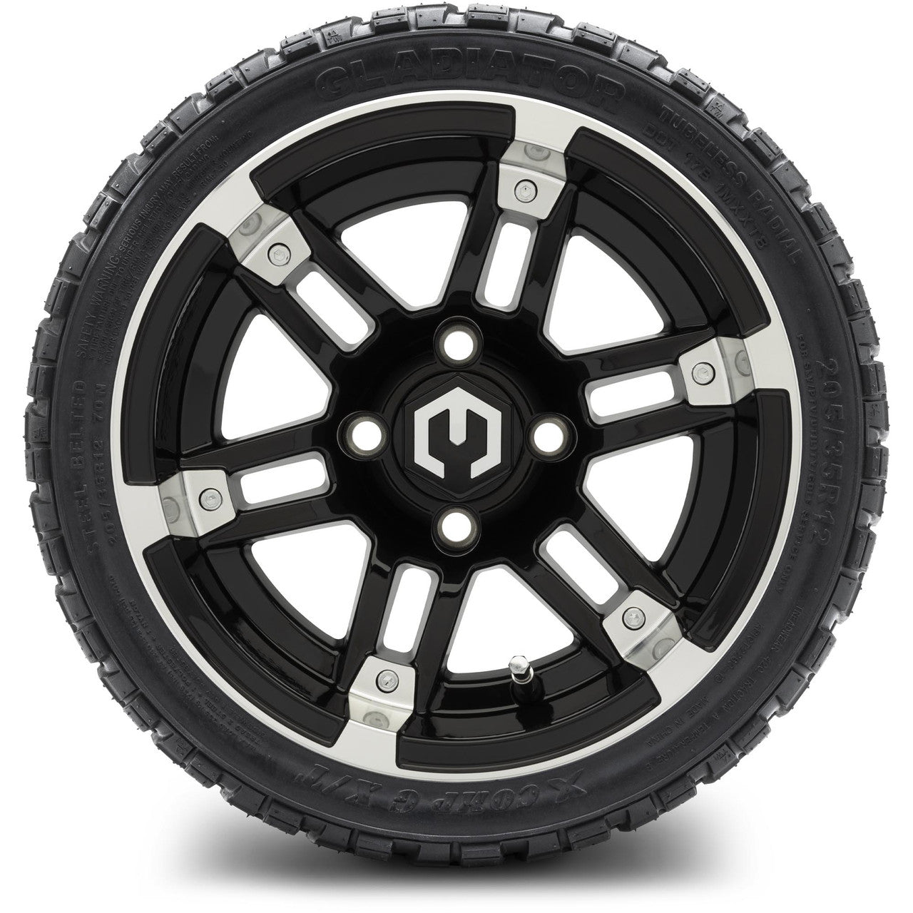 12" MODZ Aftershock Machined Black - Tire and Wheel Combo