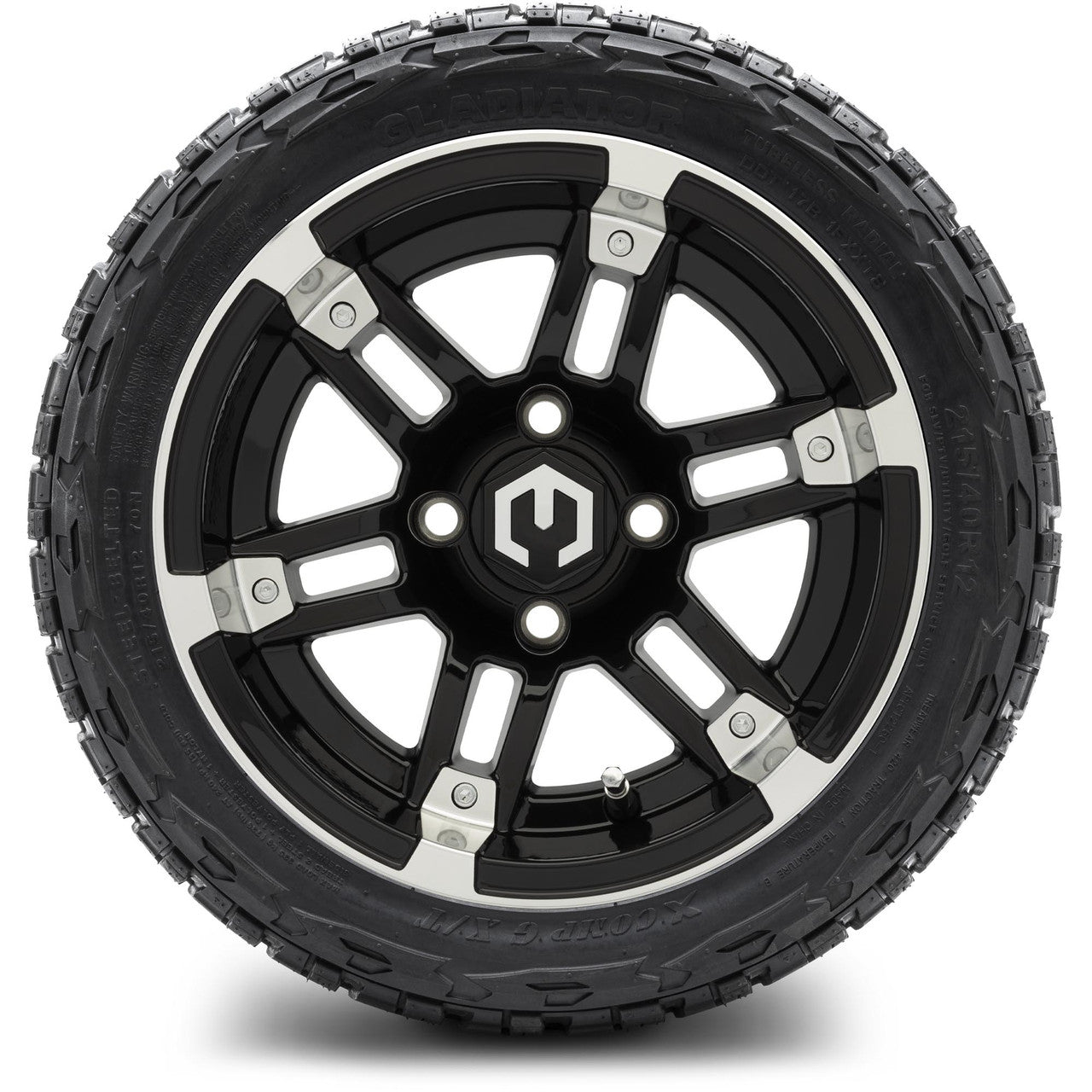 12" MODZ Aftershock Machined Black - Tire and Wheel Combo