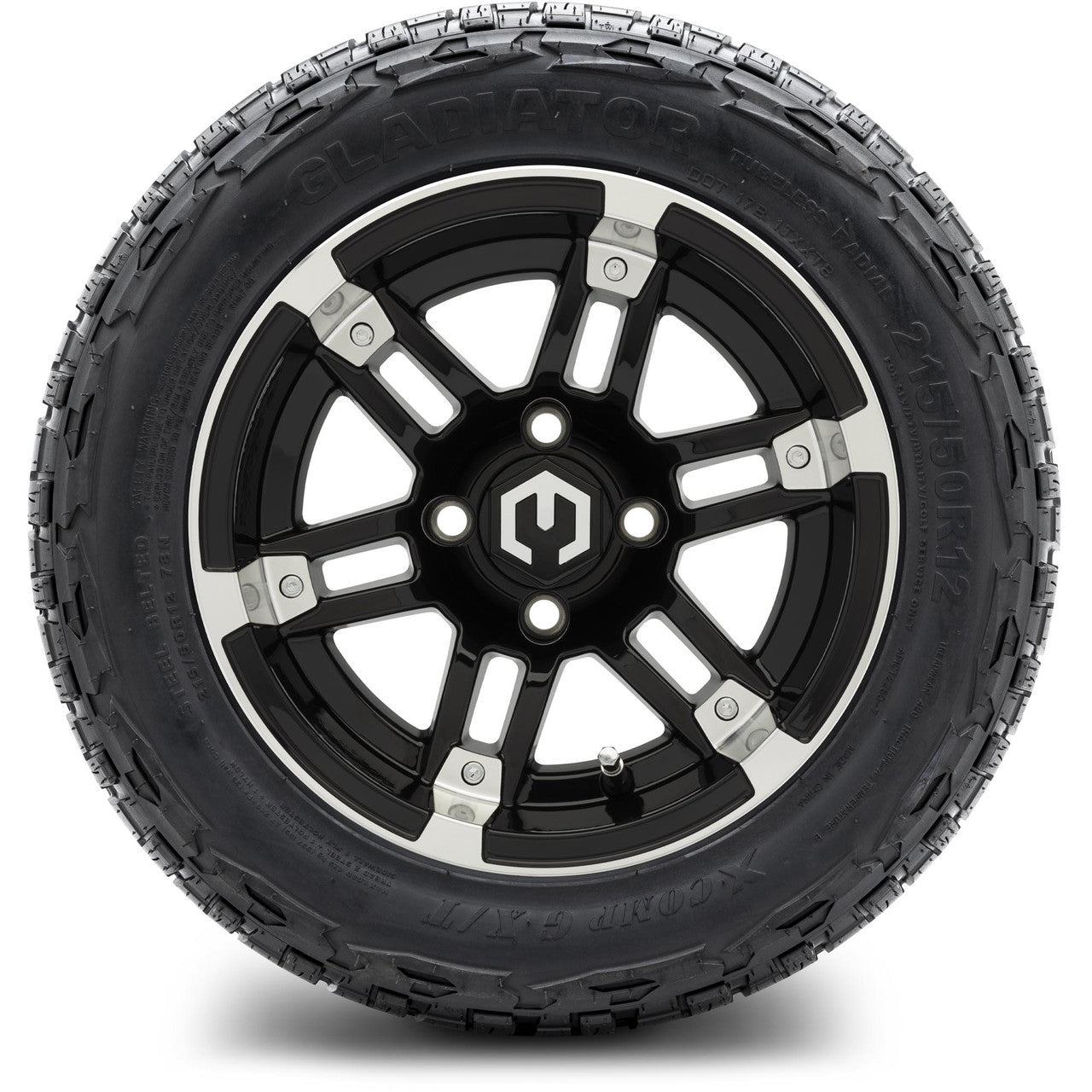 12" MODZ Aftershock Machined Black - Tire and Wheel Combo