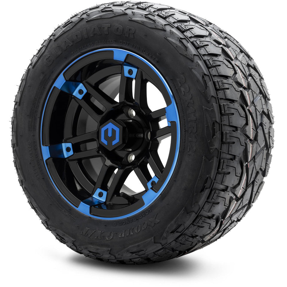 12" MODZ Aftershock Blue & Black - Tire and Wheel Combo