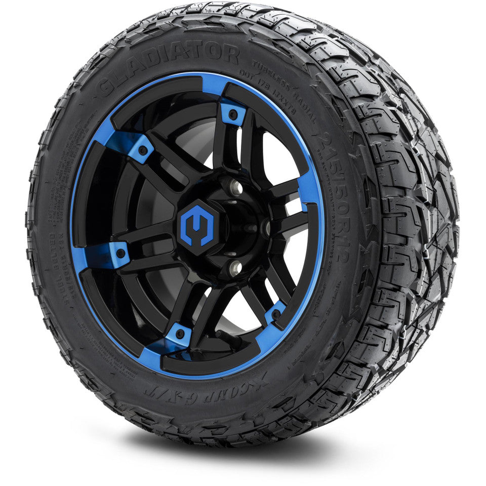 12" MODZ Aftershock Blue & Black - Tire and Wheel Combo