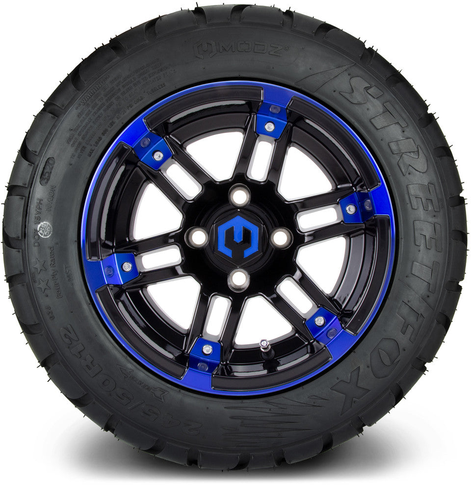 12" MODZ Aftershock Blue & Black - Tire and Wheel Combo