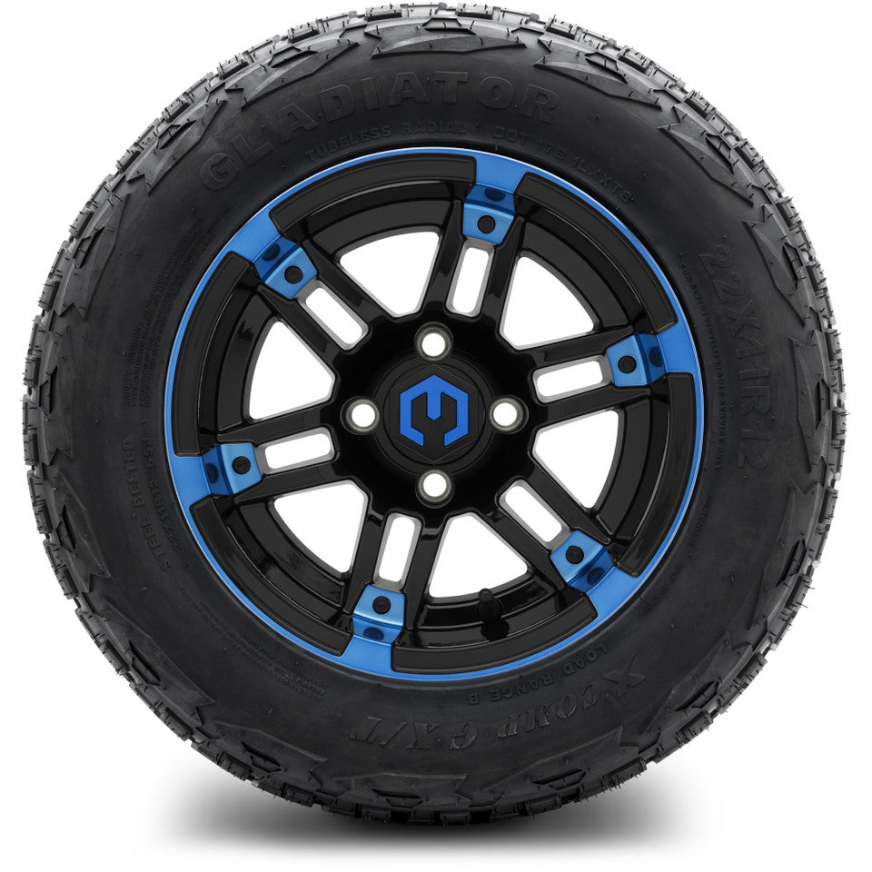 12" MODZ Aftershock Blue & Black - Tire and Wheel Combo
