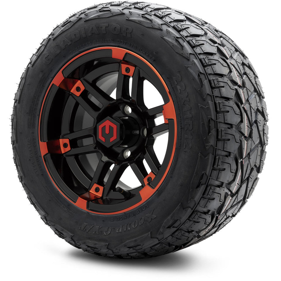 12" MODZ Aftershock Red & Black - Tire and Wheel Combo