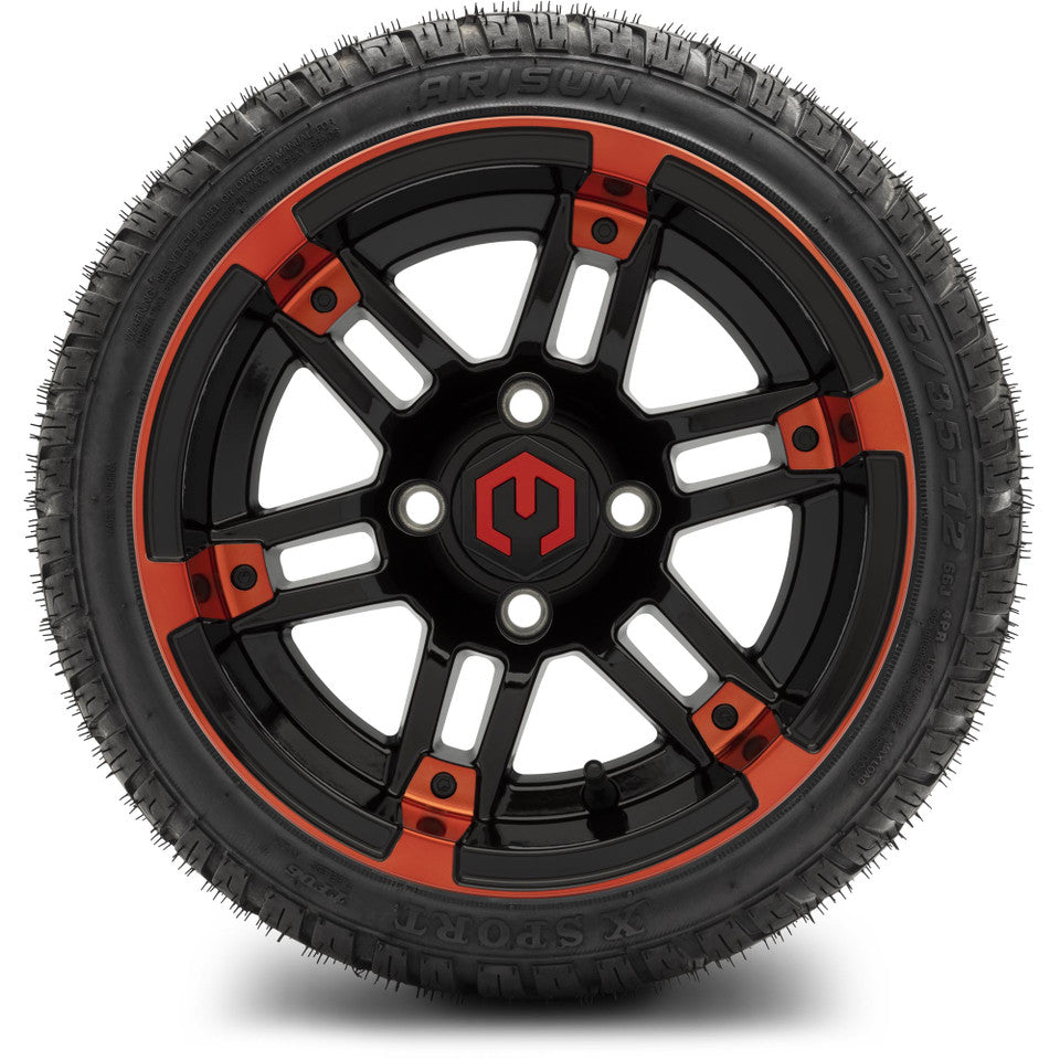 12" MODZ Aftershock Red & Black - Tire and Wheel Combo