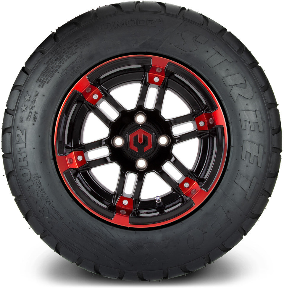 12" MODZ Aftershock Red & Black - Tire and Wheel Combo