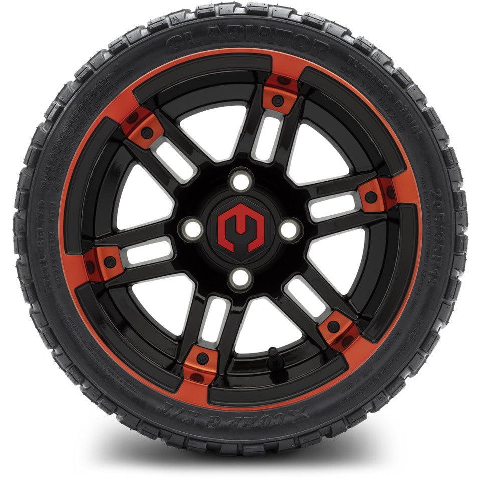12" MODZ Aftershock Red & Black - Tire and Wheel Combo