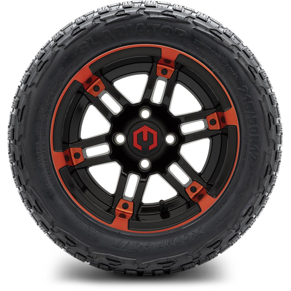 12" MODZ Aftershock Red & Black - Tire and Wheel Combo