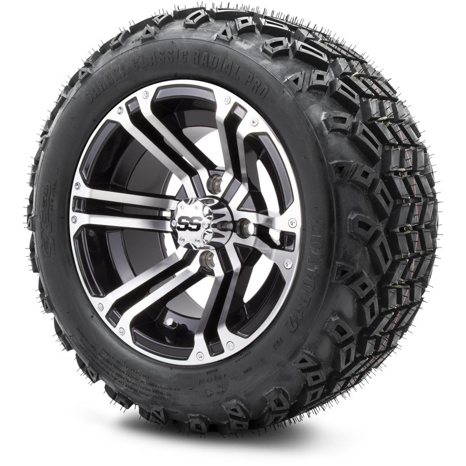 12" MODZ Enforcer Machined Black - Tire and Wheel Combo