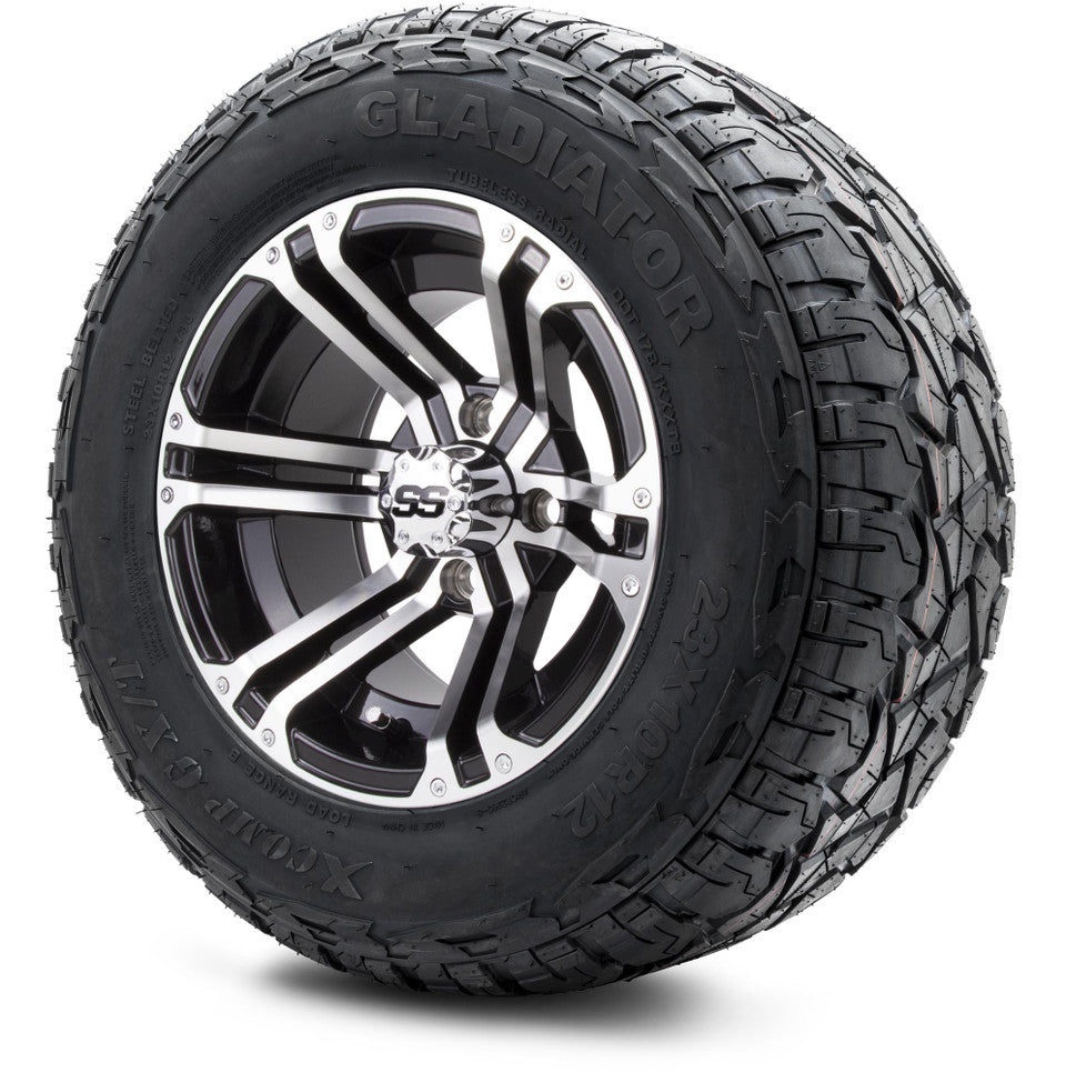 12" MODZ Enforcer Machined Black - Tire and Wheel Combo