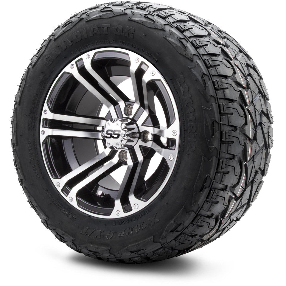 12" MODZ Enforcer Machined Black - Tire and Wheel Combo