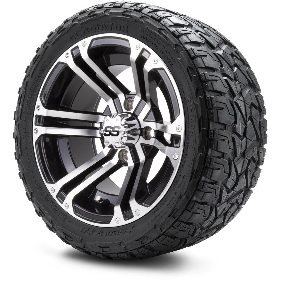 12" MODZ Enforcer Machined Black - Tire and Wheel Combo