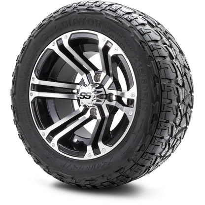 12" MODZ Enforcer Machined Black - Tire and Wheel Combo