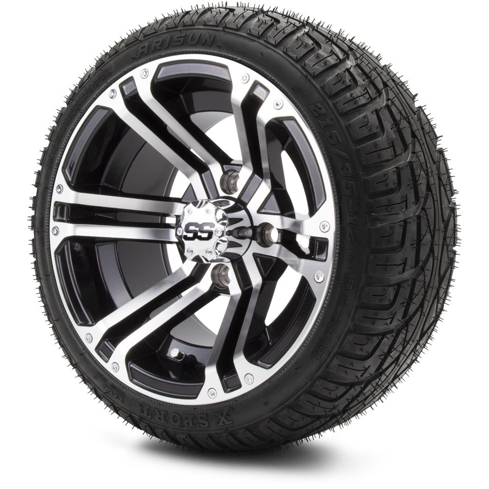 12" MODZ Enforcer Machined Black - Tire and Wheel Combo
