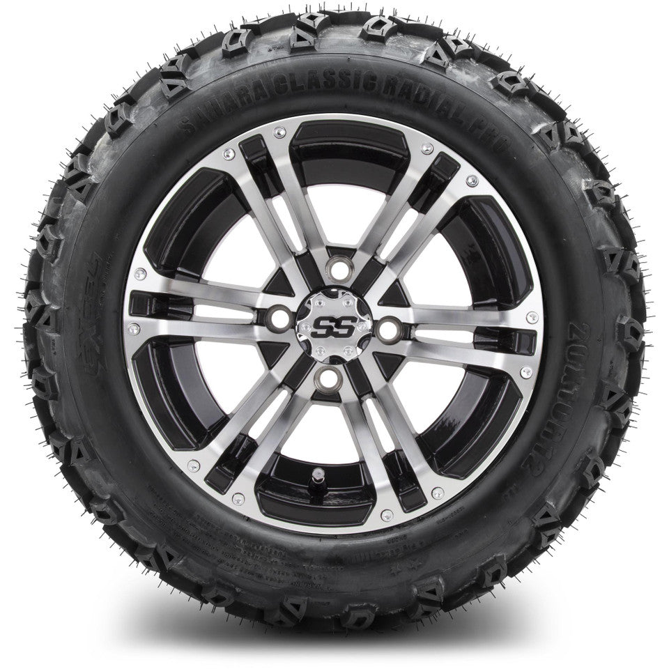 12" MODZ Enforcer Machined Black - Tire and Wheel Combo