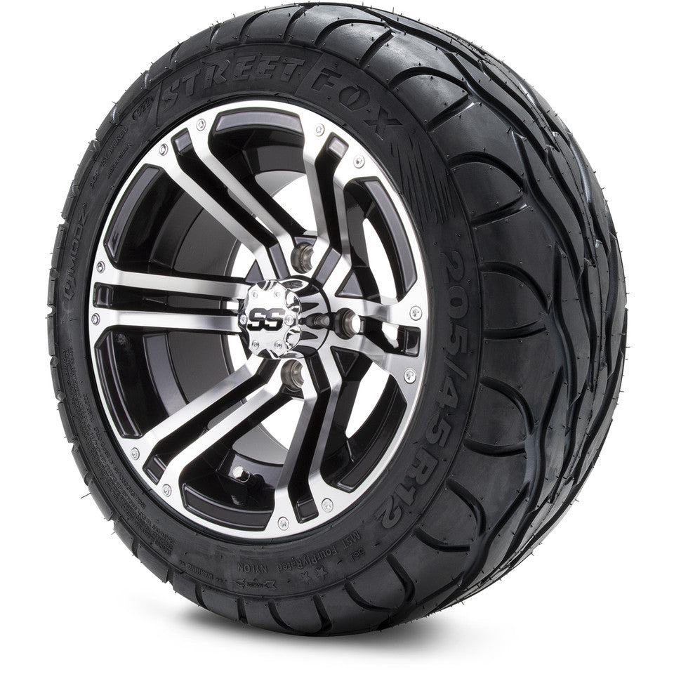 12" MODZ Enforcer Machined Black - Tire and Wheel Combo