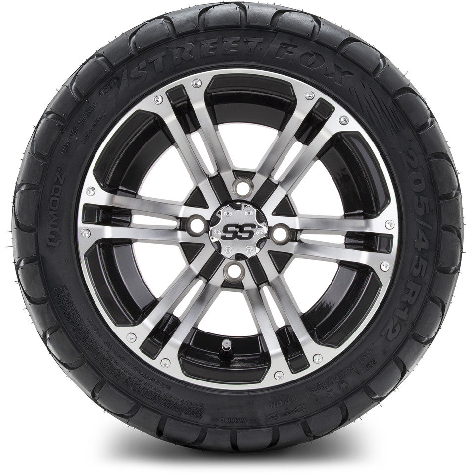 12" MODZ Enforcer Machined Black - Tire and Wheel Combo
