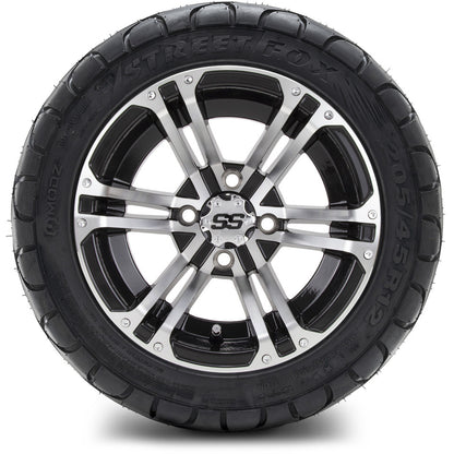 12" MODZ Enforcer Machined Black - Tire and Wheel Combo