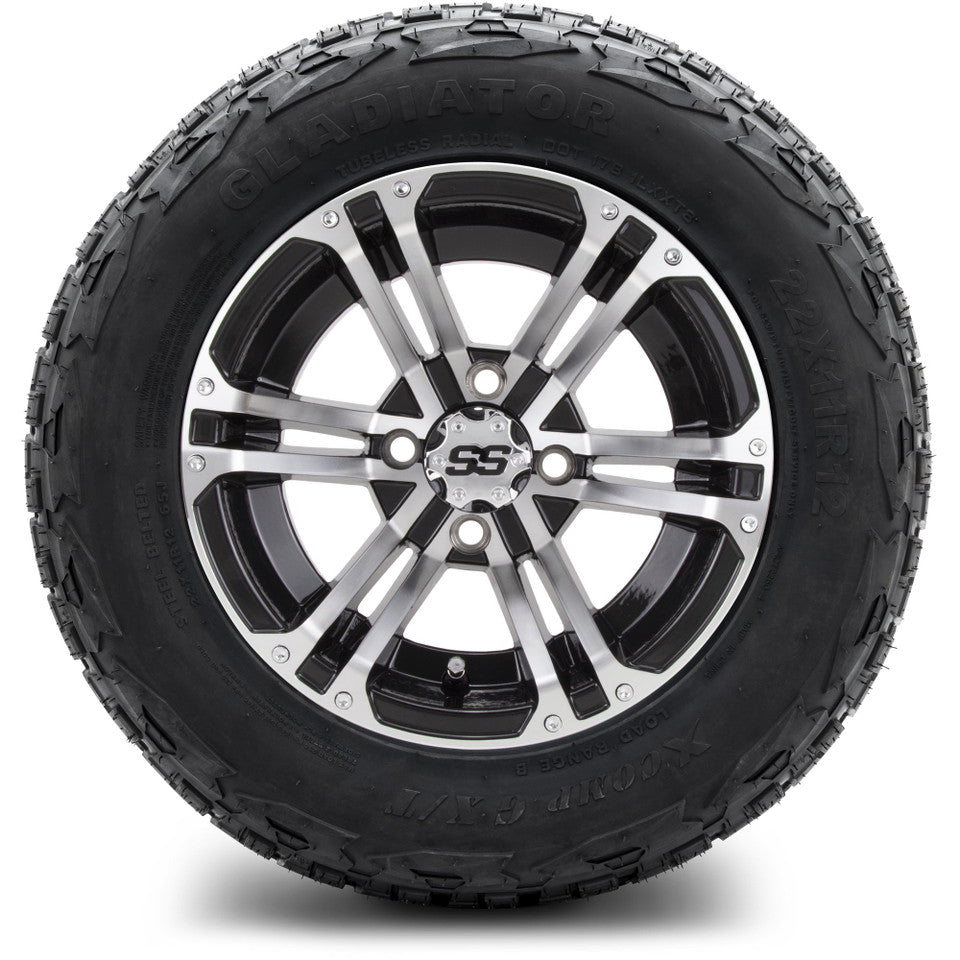 12" MODZ Enforcer Machined Black - Tire and Wheel Combo