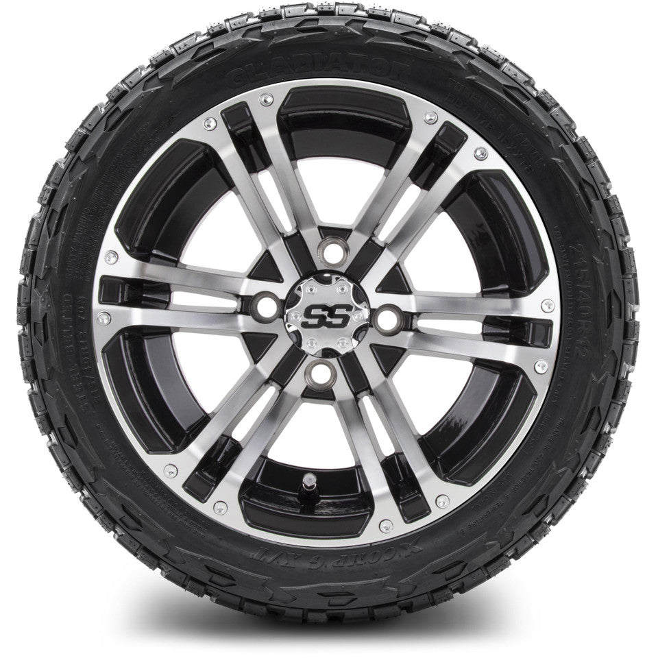 12" MODZ Enforcer Machined Black - Tire and Wheel Combo