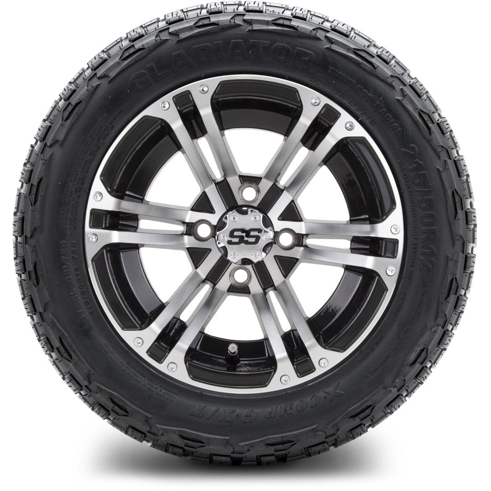 12" MODZ Enforcer Machined Black - Tire and Wheel Combo