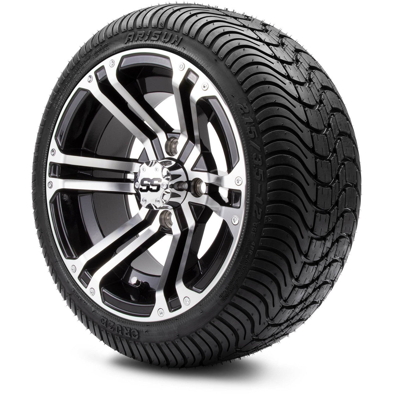 12" MODZ Enforcer Machined Black - Tire and Wheel Combo
