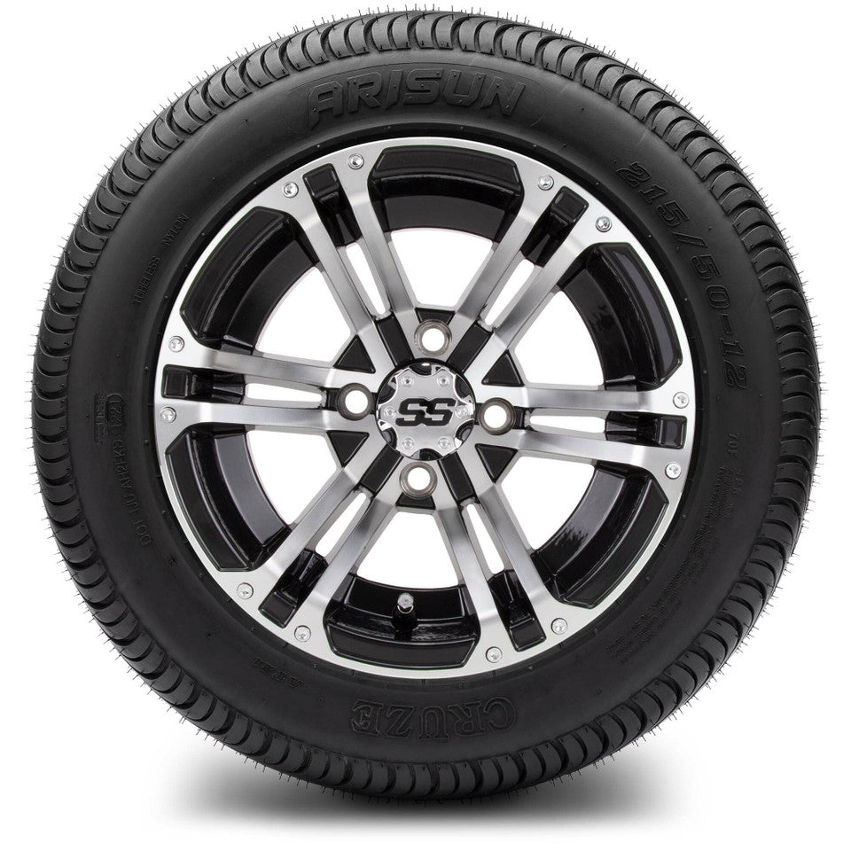 12" MODZ Enforcer Machined Black - Tire and Wheel Combo