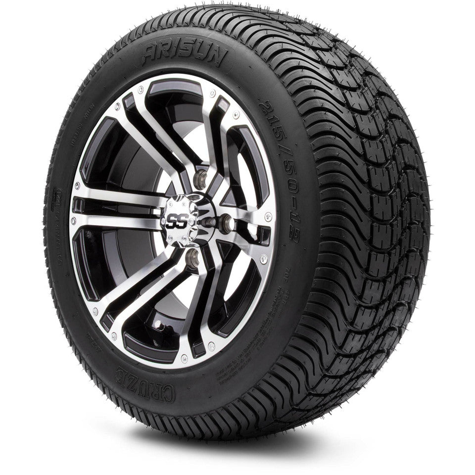 12" MODZ Enforcer Machined Black - Tire and Wheel Combo