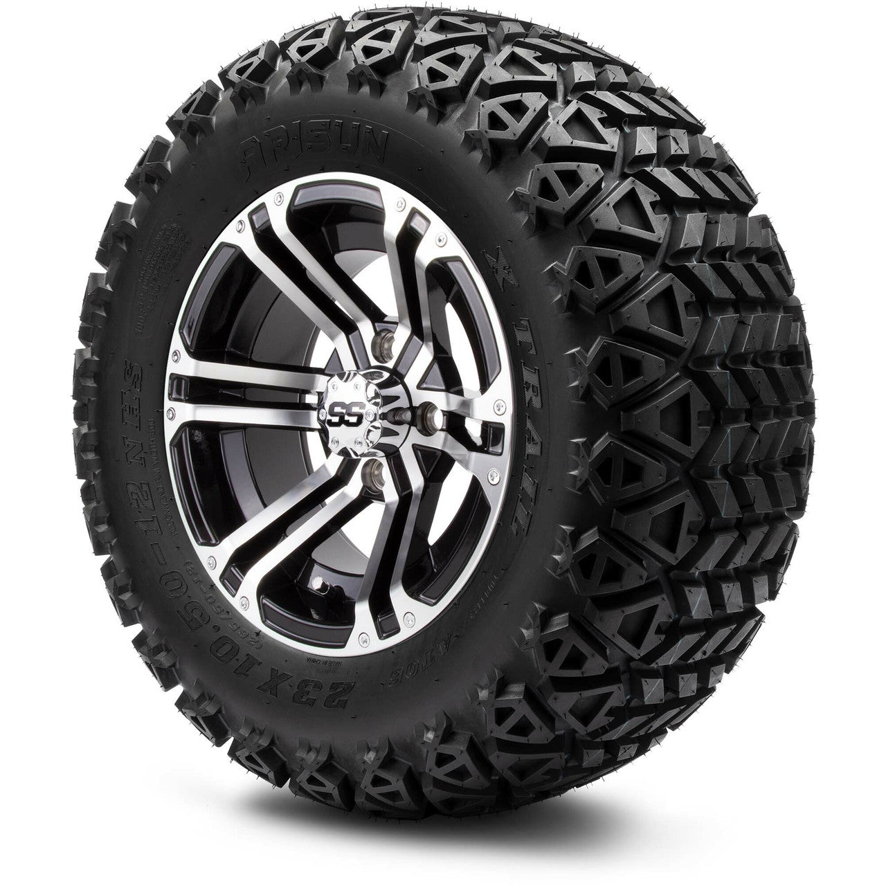 12" MODZ Enforcer Machined Black - Tire and Wheel Combo