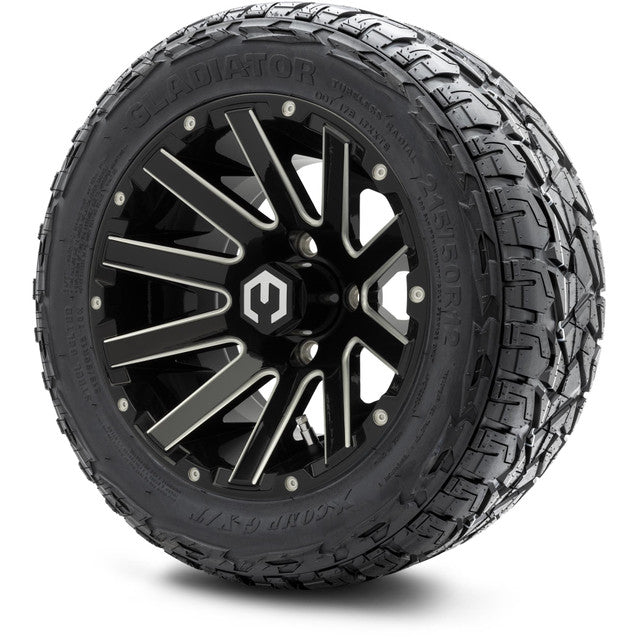 12" MODZ Mauler Glossy Black - Tire and Wheel Combo