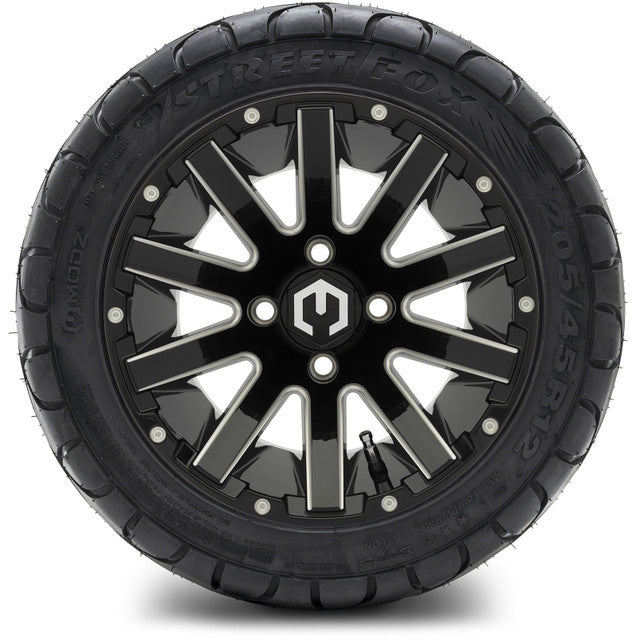 12" MODZ Mauler Glossy Black - Tire and Wheel Combo