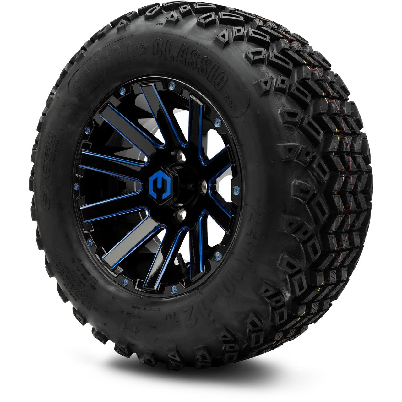 12" MODZ Mauler Glossy Black & Blue - Tire and Wheel Combo