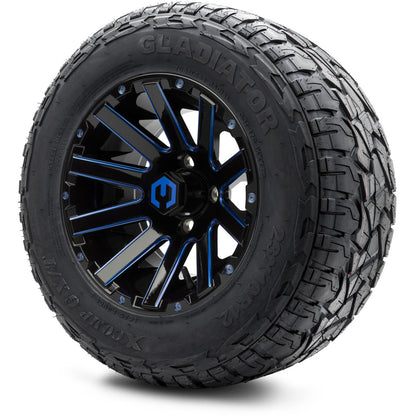 12" MODZ Mauler Glossy Black & Blue - Tire and Wheel Combo