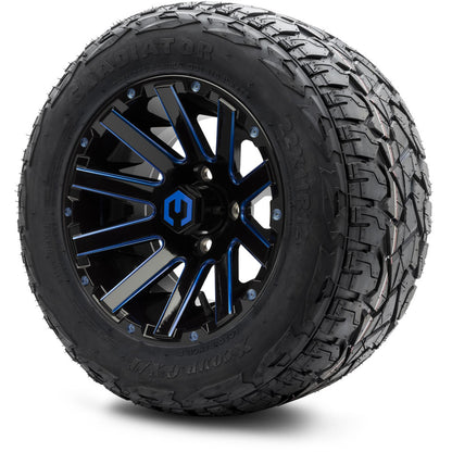12" MODZ Mauler Glossy Black & Blue - Tire and Wheel Combo