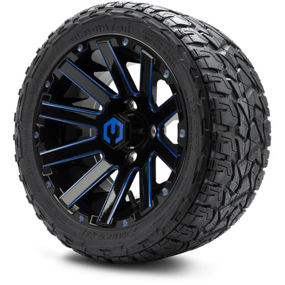 12" MODZ Mauler Glossy Black & Blue - Tire and Wheel Combo