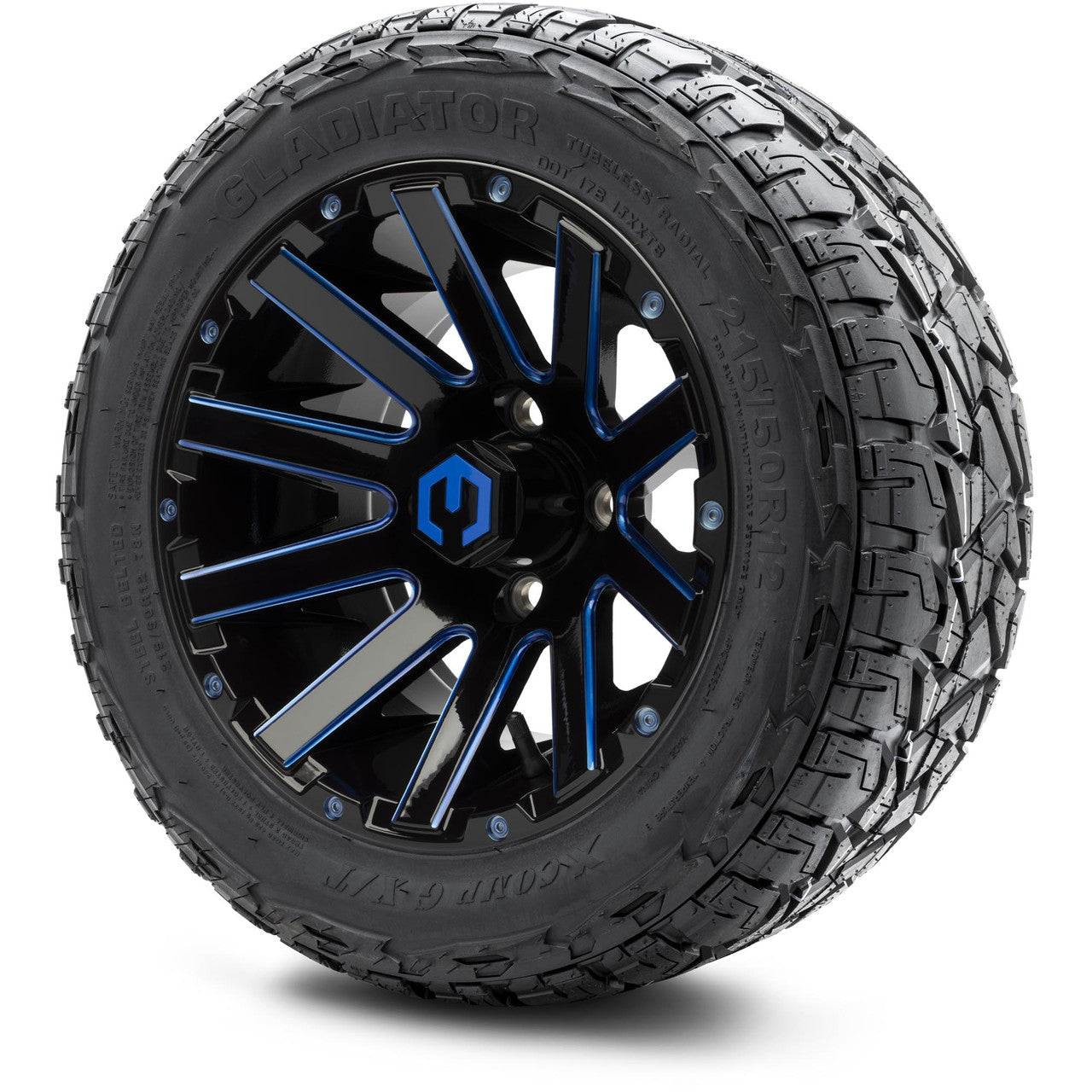 12" MODZ Mauler Glossy Black & Blue - Tire and Wheel Combo