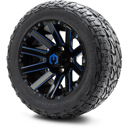 12" MODZ Mauler Glossy Black & Blue - Tire and Wheel Combo