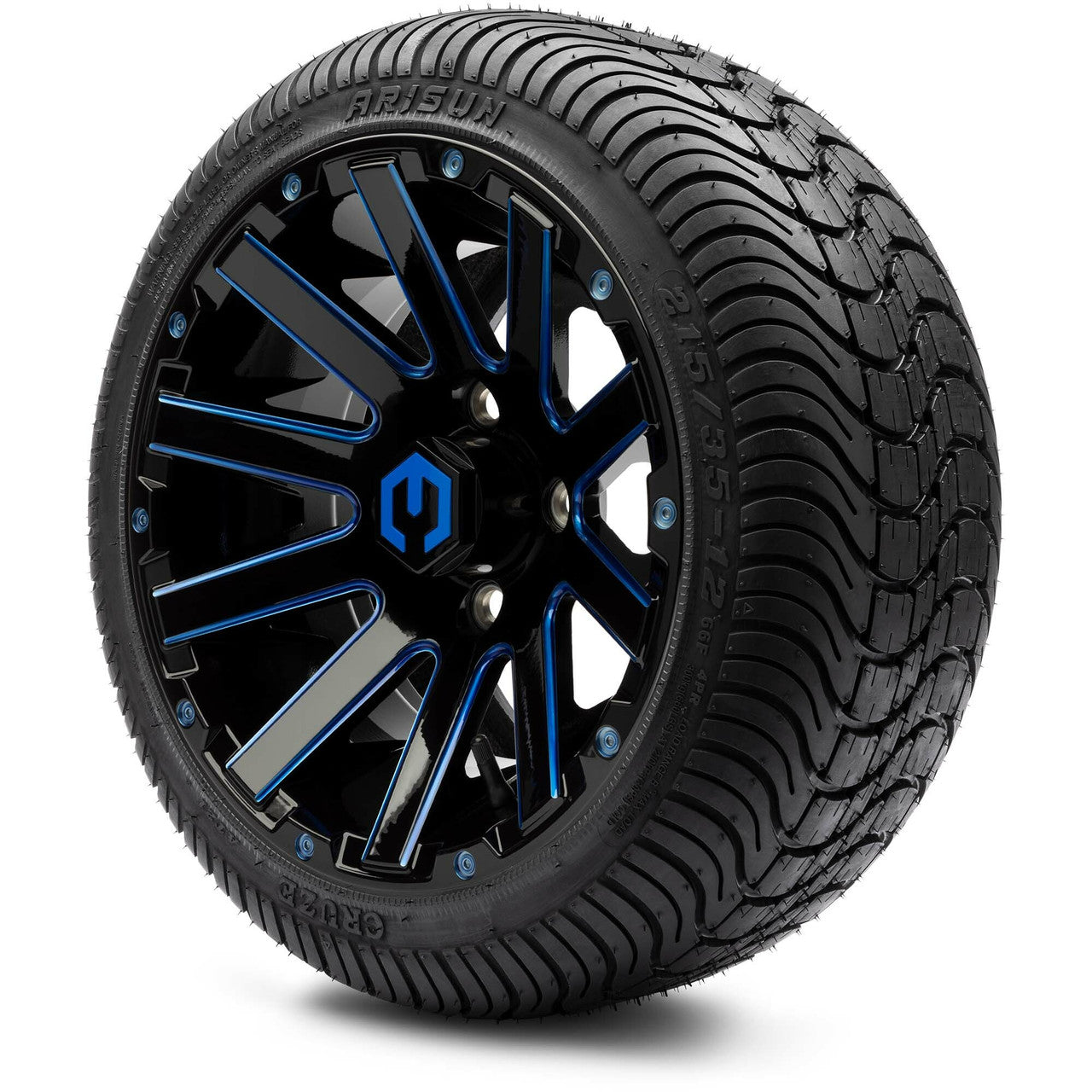 12" MODZ Mauler Glossy Black & Blue - Tire and Wheel Combo