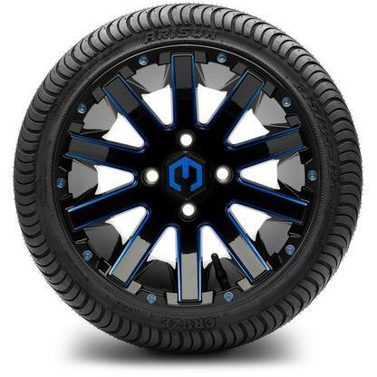 12" MODZ Mauler Glossy Black & Blue - Tire and Wheel Combo