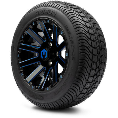 12" MODZ Mauler Glossy Black & Blue - Tire and Wheel Combo