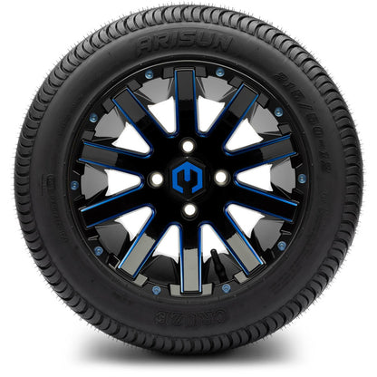 12" MODZ Mauler Glossy Black & Blue - Tire and Wheel Combo