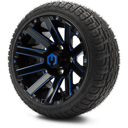 12" MODZ Mauler Glossy Black & Blue - Tire and Wheel Combo