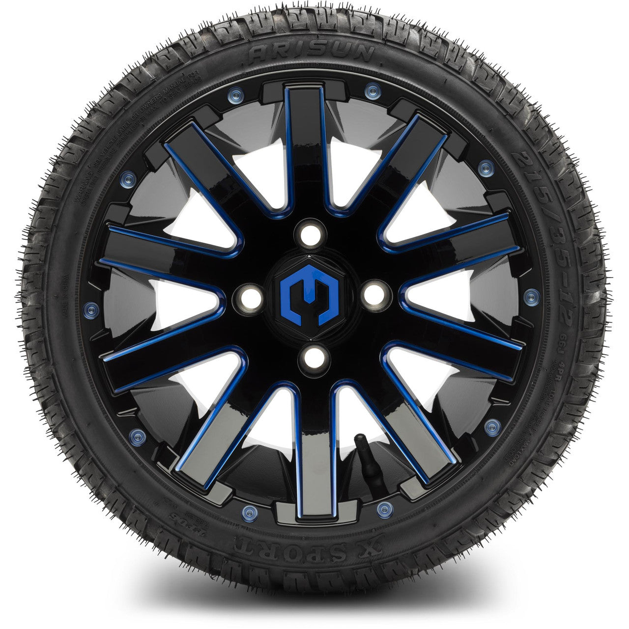 12" MODZ Mauler Glossy Black & Blue - Tire and Wheel Combo
