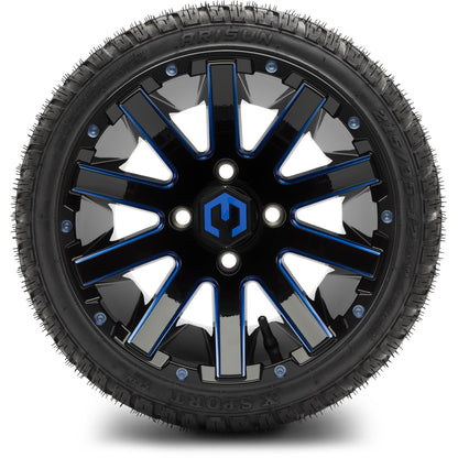 12" MODZ Mauler Glossy Black & Blue - Tire and Wheel Combo